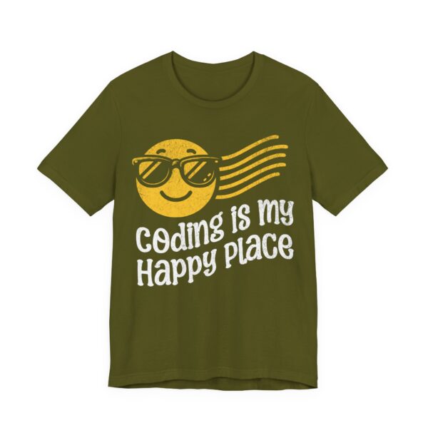 coding is my happy place smiley face t shirt