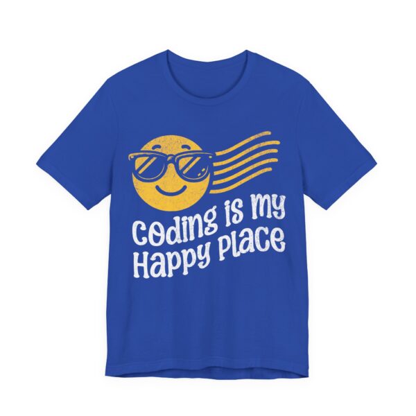 coding is my happy place smiley face t shirt