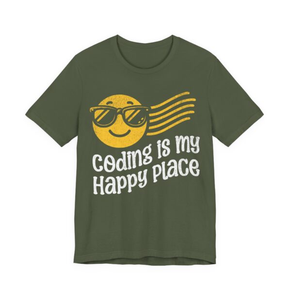 coding is my happy place smiley face t shirt