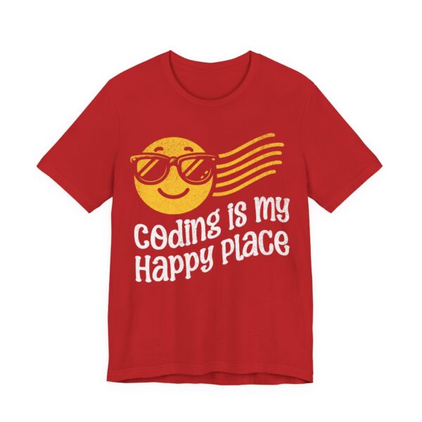 coding is my happy place smiley face t shirt