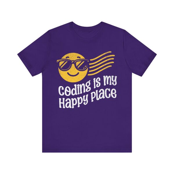 coding is my happy place smiley face t shirt