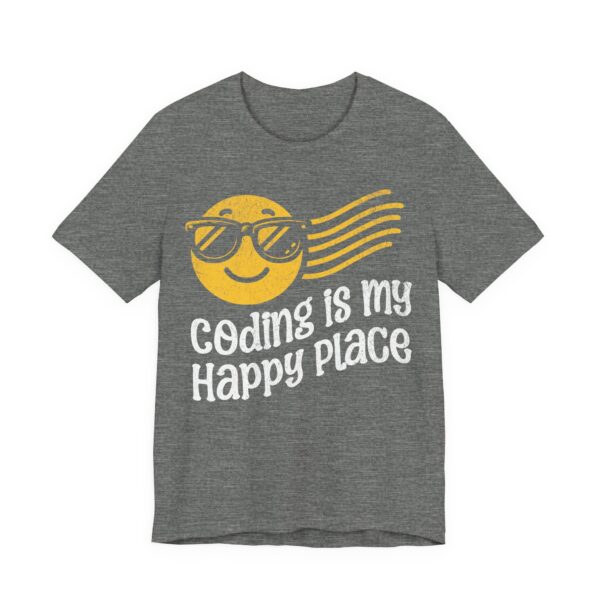 coding is my happy place smiley face t shirt