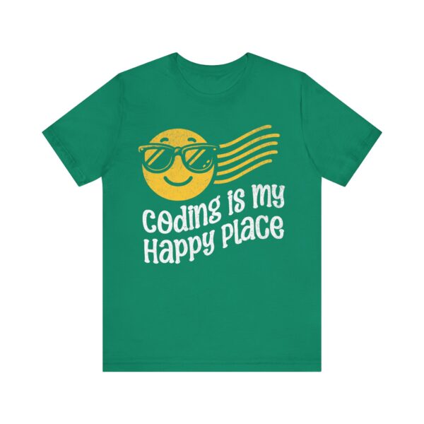 coding is my happy place smiley face t shirt