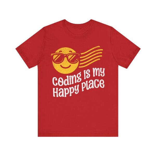 coding is my happy place smiley face t shirt