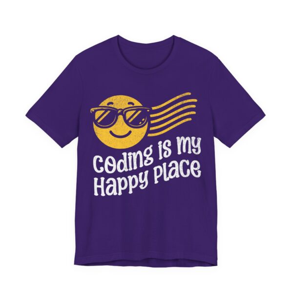 coding is my happy place smiley face t shirt
