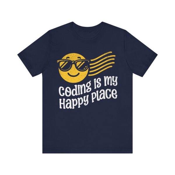 coding is my happy place smiley face t shirt