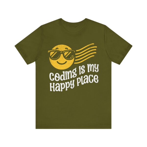 coding is my happy place smiley face t shirt